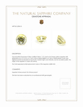 1.37 Ct. Yellow Sapphire from Ceylon (Sri Lanka) Appraisal