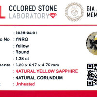1.37 Ct. Yellow Sapphire from Ceylon (Sri Lanka) Scan Report