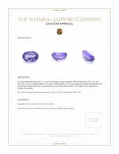 2.17 Ct. Purple Sapphire from Ceylon (Sri Lanka) Appraisal