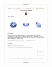 2.57 Ct. Blue Sapphire from Ceylon (Sri Lanka) Appraisal