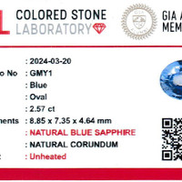 2.57 Ct. Blue Sapphire from Ceylon (Sri Lanka) Scan Report