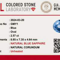 2.57 Ct. Blue Sapphire from Ceylon (Sri Lanka) Scan Report
