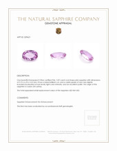 2.09 Ct. Pink Sapphire from Ceylon (Sri Lanka) Appraisal