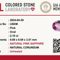 2.09 Ct. Pink Sapphire from Ceylon (Sri Lanka) Scan Report