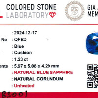 1.23 Ct. Blue Sapphire from Ceylon (Sri Lanka) Scan Report