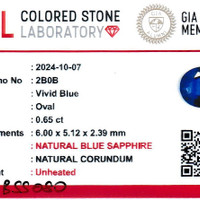 0.66 Ct. Blue Sapphire from Ceylon (Sri Lanka) Scan Report
