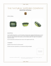 1.14 Ct. Green Sapphire from Ceylon (Sri Lanka) Appraisal