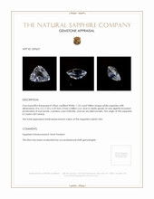 1.23 Ct. White Sapphire from Ceylon (Sri Lanka) Appraisal