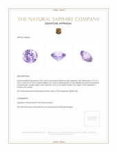 0.82 Ct. Pinkish Purple Sapphire from Ceylon (Sri Lanka) Appraisal