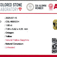 1.79 Ct. Yellow Sapphire from Ceylon (Sri Lanka) Scan Report