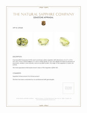 0.98 Ct. Yellow Sapphire from Ceylon (Sri Lanka) Appraisal