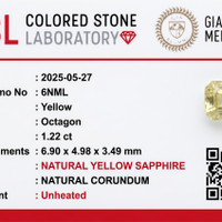 1.20 Ct. Yellow Sapphire from Ceylon (Sri Lanka) Scan Report