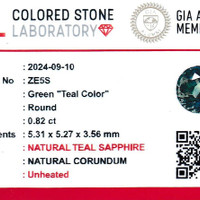 0.82 Ct. Green Sapphire from Madagascar Scan Report
