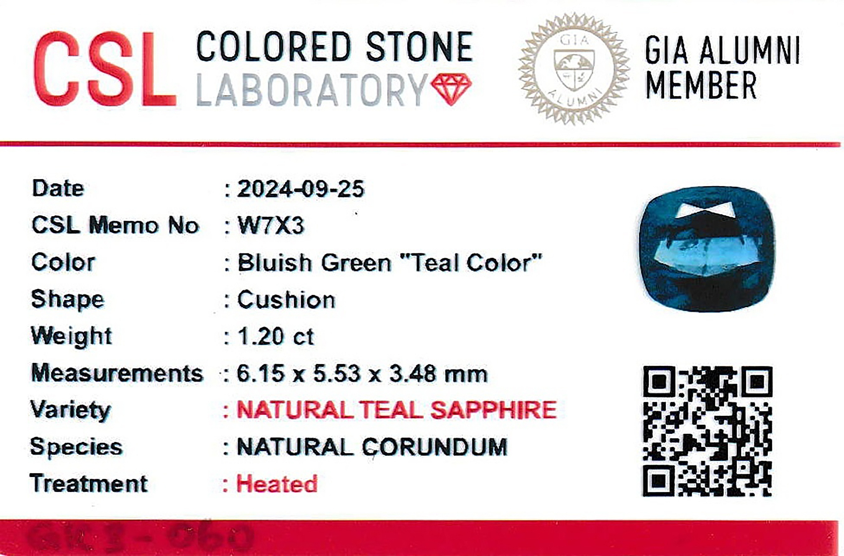 1.20 Ct. Bluish Green Sapphire from Madagascar