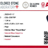 1.35 Ct. Blue Sapphire from Ceylon (Sri Lanka) Scan Report