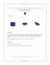 1.32 Ct. Purple Sapphire from Ceylon (Sri Lanka) Appraisal
