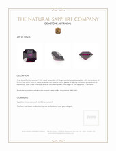 1.05 Ct. Pinkish Purple Sapphire from Tanzania Appraisal
