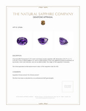 2.29 Ct. Purple Sapphire from Tanzania Appraisal
