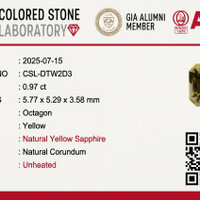 0.97 Ct. Yellow Sapphire from Ceylon (Sri Lanka) Scan Report