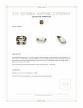 1.16 Ct. Yellowish Brown Sapphire from Ceylon (Sri Lanka) Appraisal