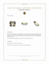 1.16 Ct. Yellowish Brown Sapphire from Ceylon (Sri Lanka) Appraisal