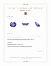 1.35 Ct. Purple Sapphire from Ceylon (Sri Lanka) Appraisal