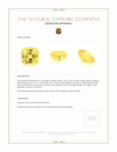 10.63 Ct. Yellow Sapphire from Ceylon (Sri Lanka) Appraisal