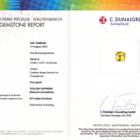 10.63 Ct. Yellow Sapphire from Ceylon (Sri Lanka) Scan Report