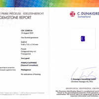 2.63 Ct. Pinkish Purple Sapphire from Madagascar Scan Report