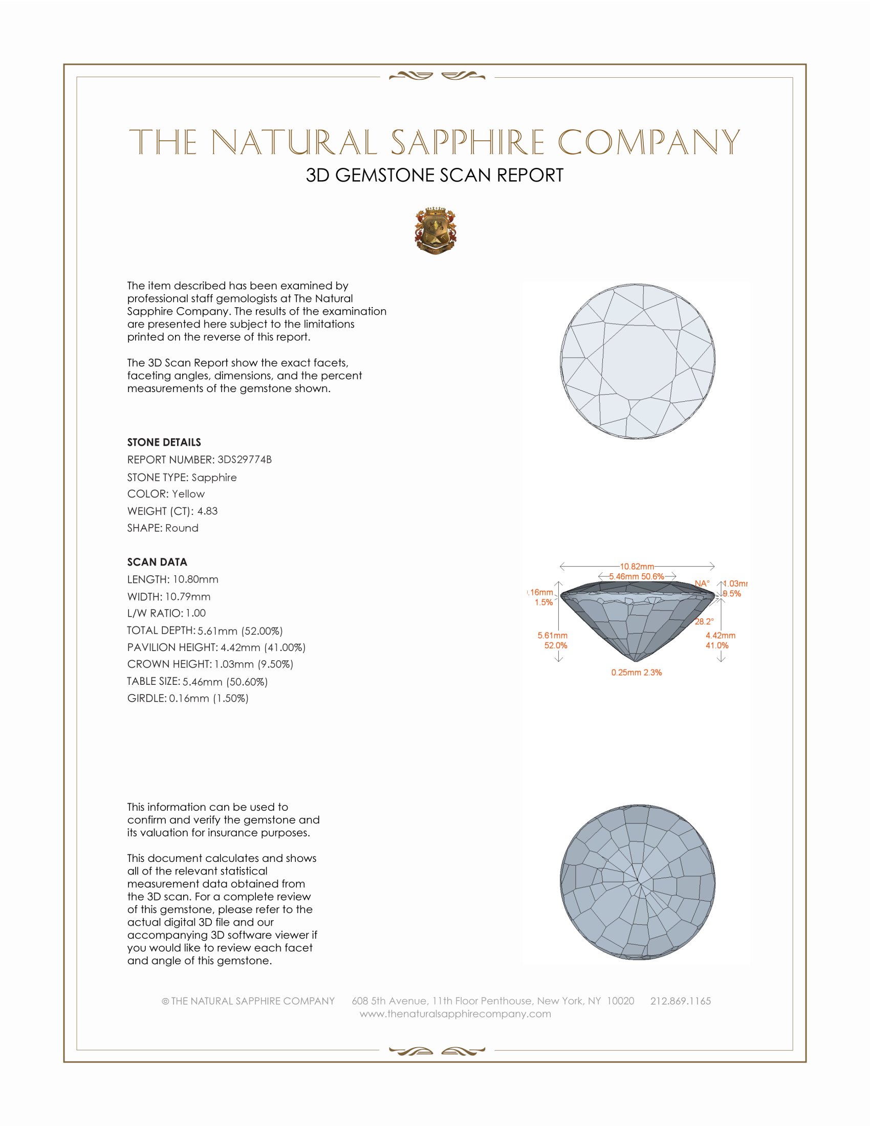 4.83 Ct. Yellow Sapphire from Ceylon (Sri Lanka)