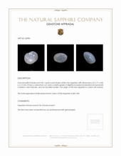 0.81 Ct. White Star Sapphire from Ceylon (Sri Lanka) Appraisal