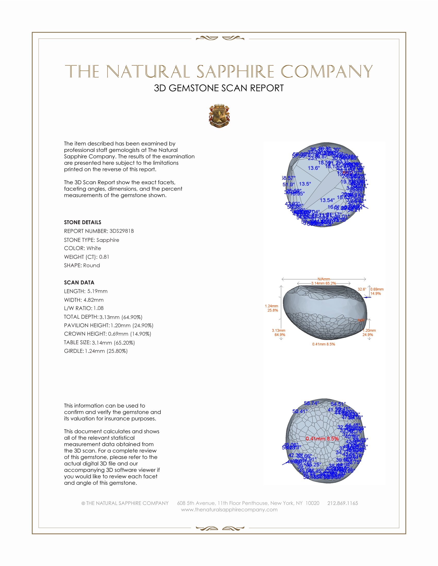 0.81 Ct. White Star Sapphire from Ceylon (Sri Lanka)