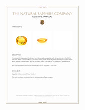 0.68 Ct. Orangish Yellow Sapphire from Madagascar Appraisal