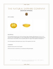 0.66 Ct. Yellow Sapphire from Madagascar Appraisal