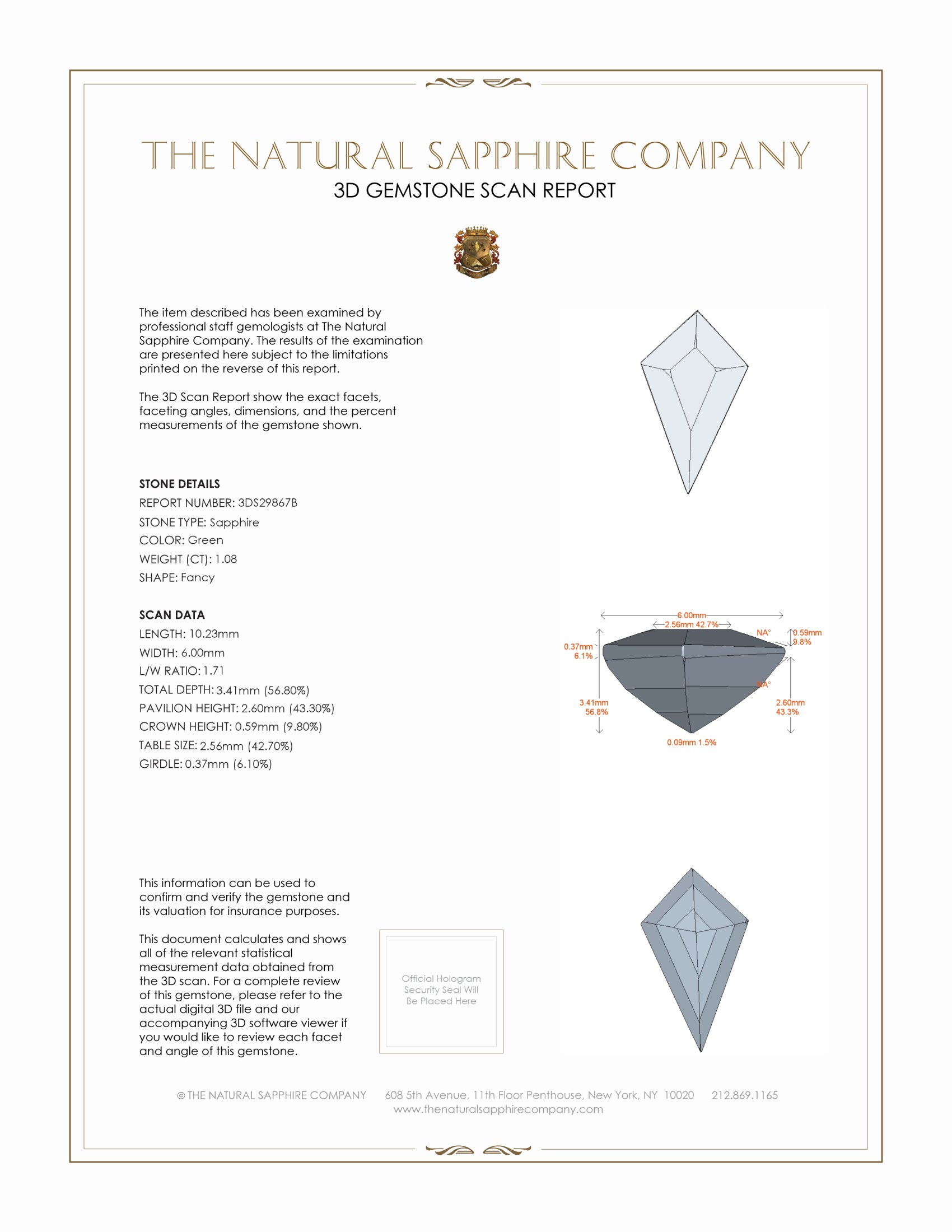 1.08 Ct. Yellowish Green Sapphire from Madagascar