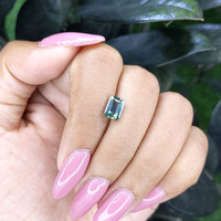 1.54 Ct. Greenish Blue Sapphire from Madagascar Life Style