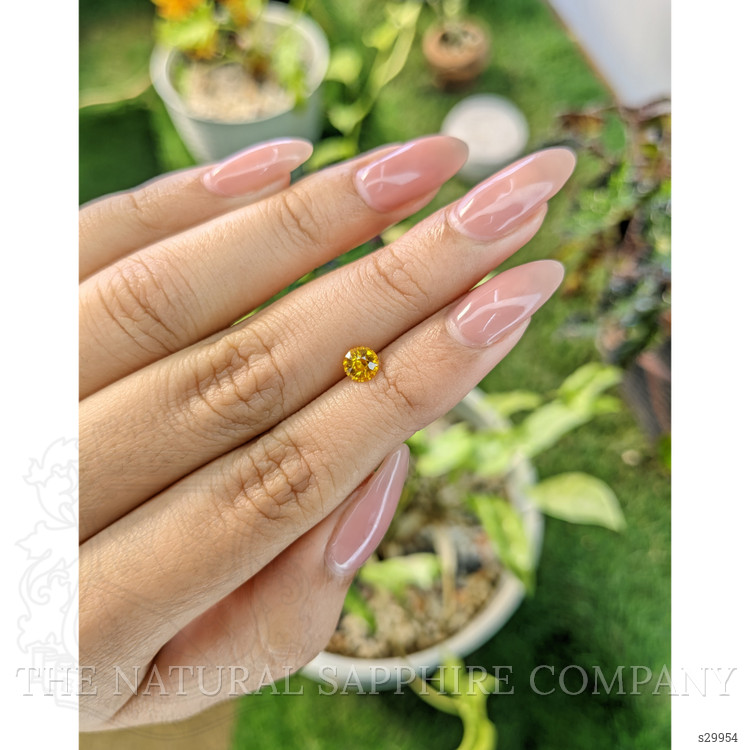 0.70 Ct. Yellowish Orange Sapphire from Ceylon (Sri Lanka)