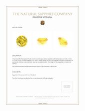 0.60 Ct. Yellow Sapphire from Ceylon (Sri Lanka) Appraisal