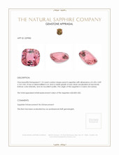 1.10 Ct. Pink Sapphire from Ceylon (Sri Lanka) Appraisal
