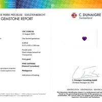 3.19 Ct. Purplish Pink Sapphire from Madagascar Scan Report