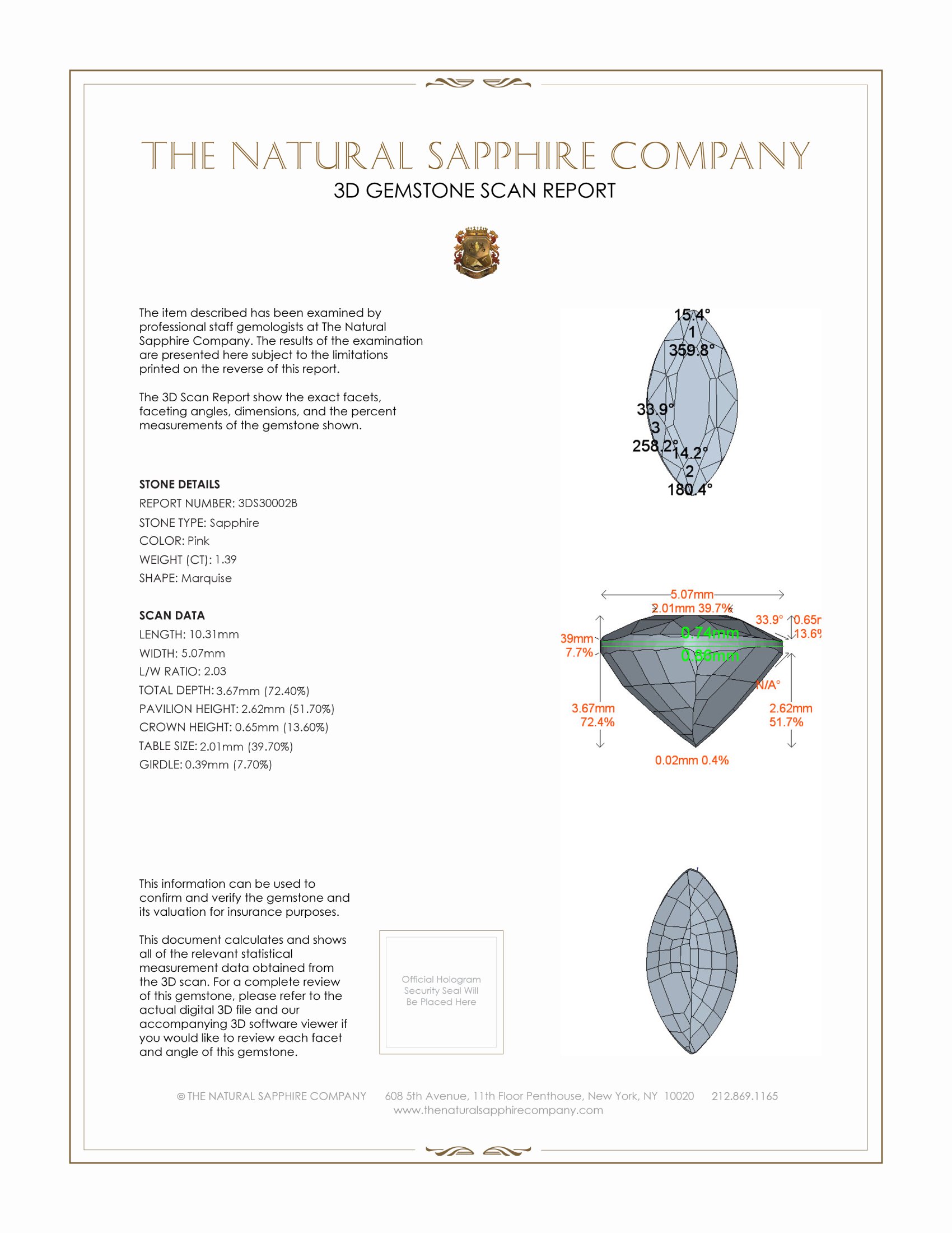1.39 Ct. Pink Sapphire from Ceylon (Sri Lanka)