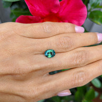 2.57 Ct. Bluish Green Sapphire from Ceylon (Sri Lanka) Life Style