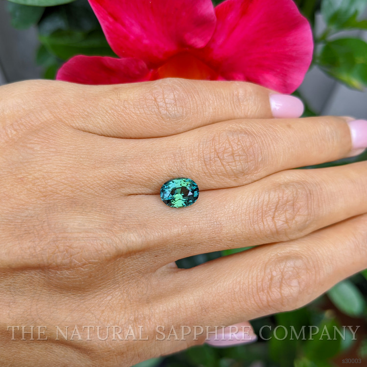 2.57 Ct. Bluish Green Sapphire from Ceylon (Sri Lanka)