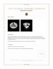 0.76 Ct. White Sapphire from Ceylon (Sri Lanka) Appraisal