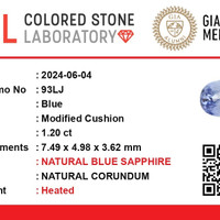 1.17 Ct. Blue Sapphire from Ceylon (Sri Lanka) Scan Report