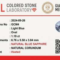 1.17 Ct. Blue Sapphire from Ceylon (Sri Lanka) Scan Report