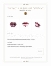 1.59 Ct. Purplish Pink Sapphire from Ceylon (Sri Lanka) Appraisal