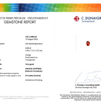 3.03 Ct. Orange Sapphire from Ceylon (Sri Lanka) Scan Report