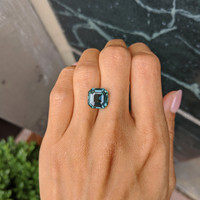 7.53 Ct. Bluish Green Sapphire from Madagascar Life Style