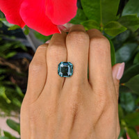 7.53 Ct. Bluish Green Sapphire from Madagascar Life Style